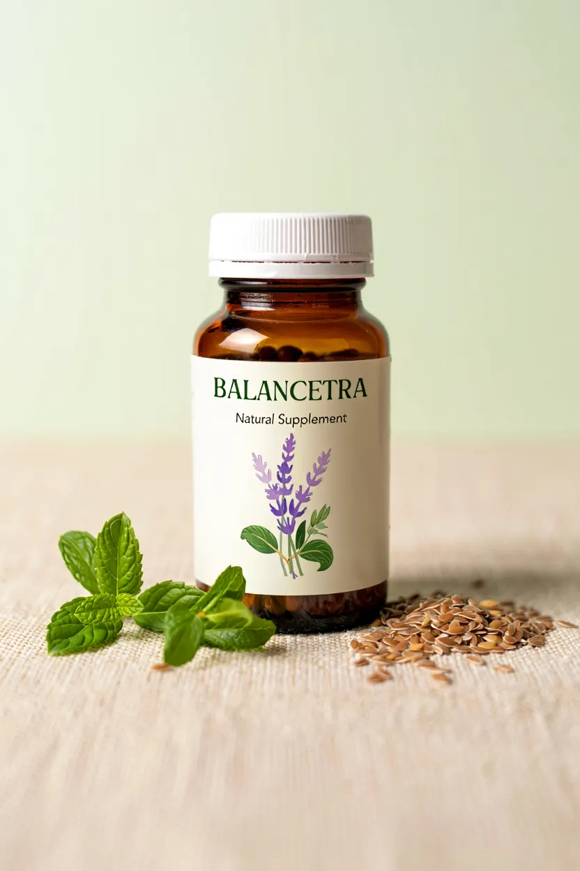 Balancetra natural supplement bottle with herbal ingredients